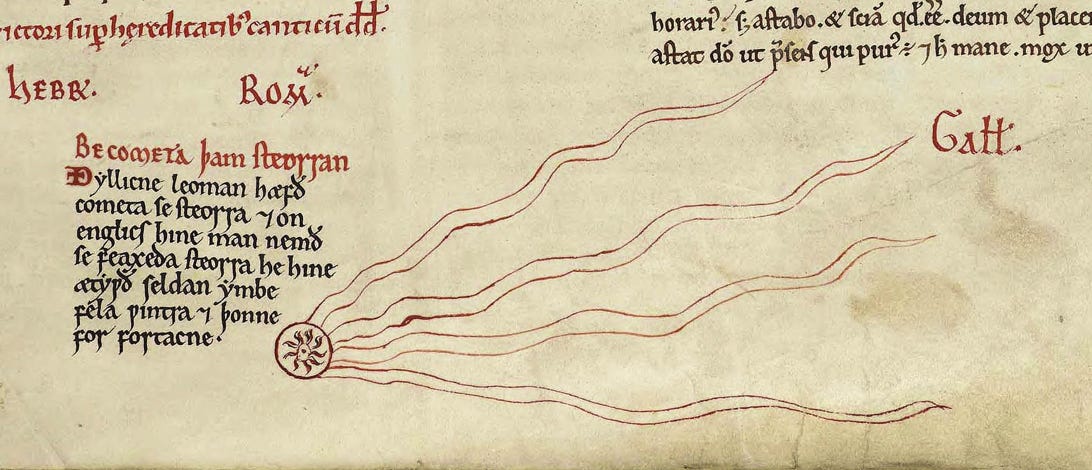 Halley's Comet in 1145 on the Eadwine Psalter