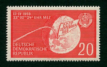 1959 East Germany 20pf stamp Luna 2