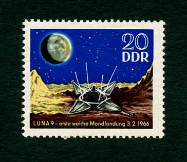 1966 East Germany 20pf stamp Luna 9