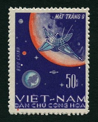1966 Vietnam (North) 50x stamp Luna 9