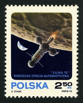 Poland 1970 stamp Luna 16