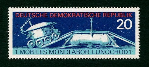 1971 East Germany 20pf stamp Lunokhod 1