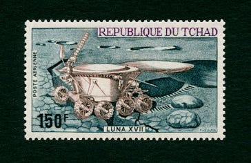 1972 Chad 150f stamp Lunokhod 1