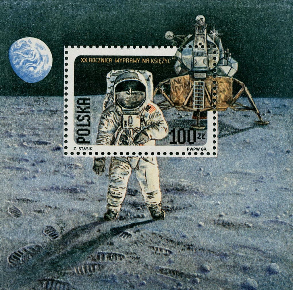 Poland 1989 Apollo 11 stamp sheet