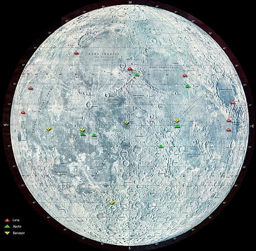 Moon landing map