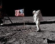 Astronaut saluting the flag