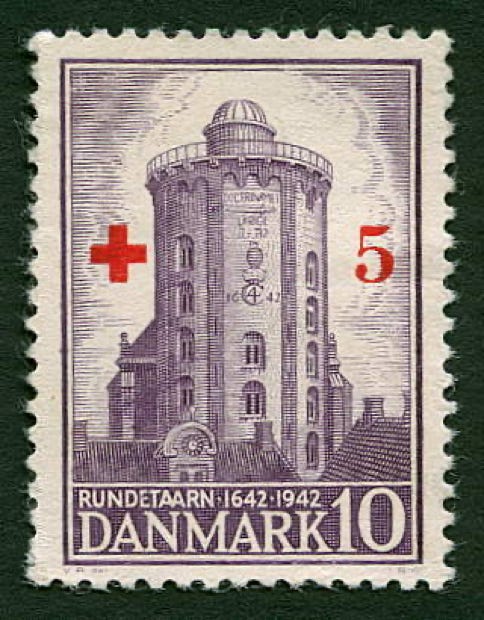 Denmark 1942 Round Tower observatory surcharged 