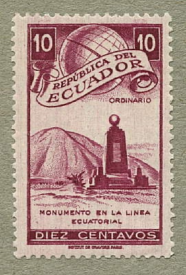Ecuador 1949 Equatorial line monument  