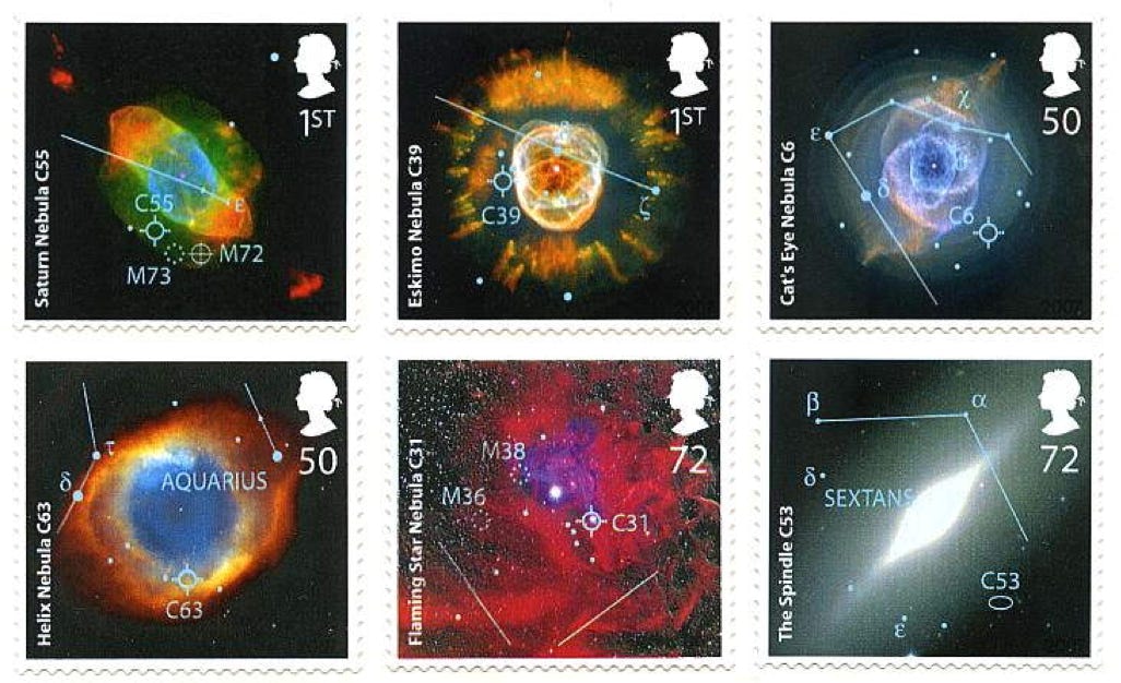 GB The Sky at Night stamp set 2007