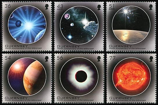 Guernsey stamp sheet 400th anniversary of the telescope 2009
