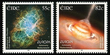 Eire Europa Astronomy stamps 2009