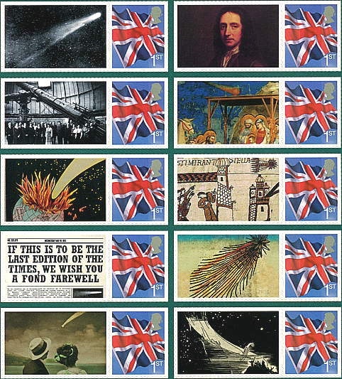GB Halley's Comet commemorative stamp sheet 2010