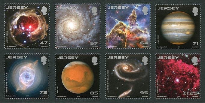 Jersey Hubble 25th anniversary stamp set