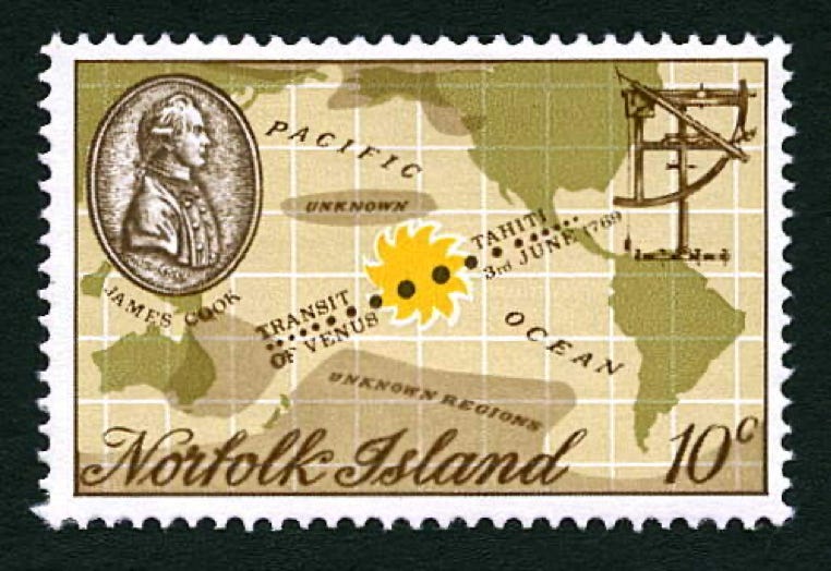 Cook transit Norfolk Island stamp
