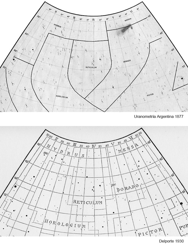 Constellation boundaries by Gould and Delporte