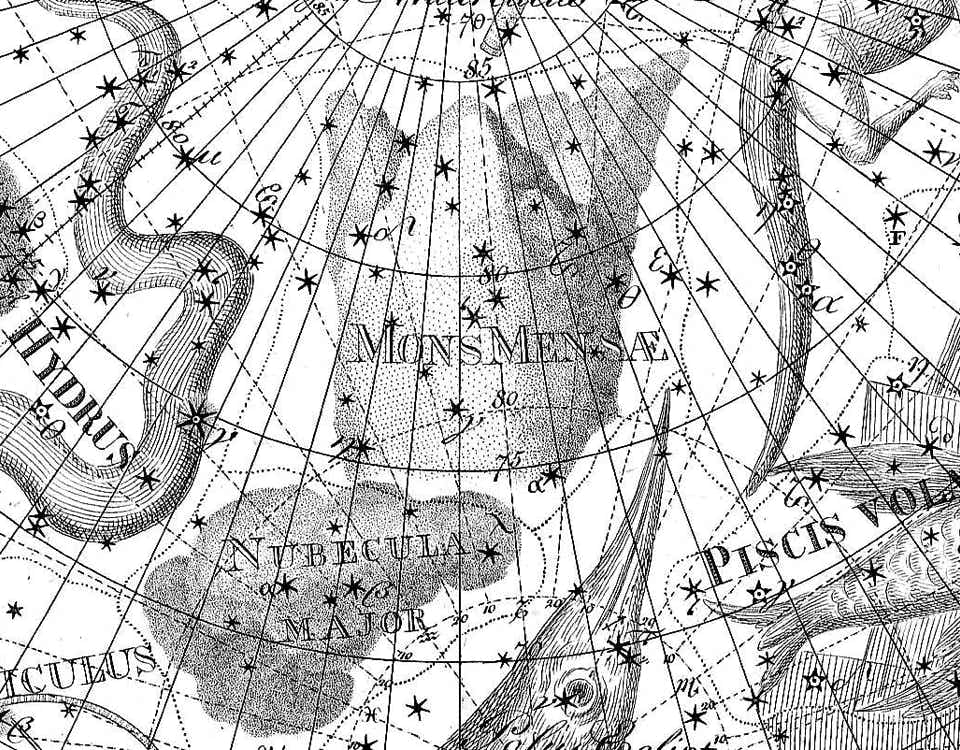 Mensa on Bode's Uranographia