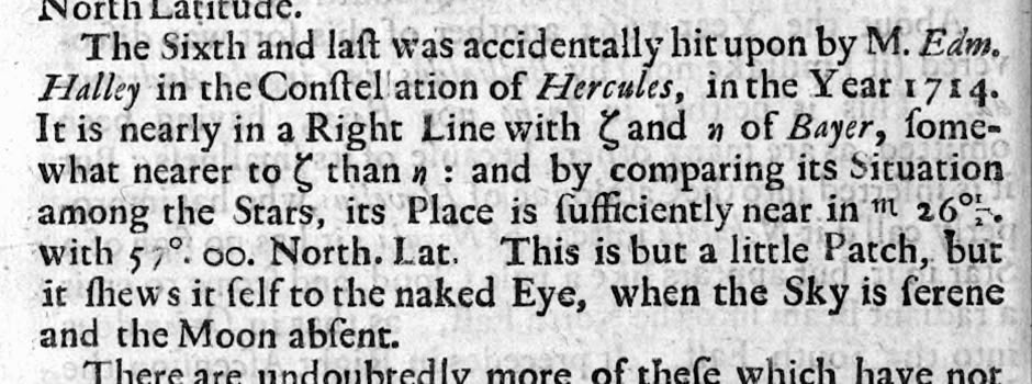 Edmond Halley's description of M13