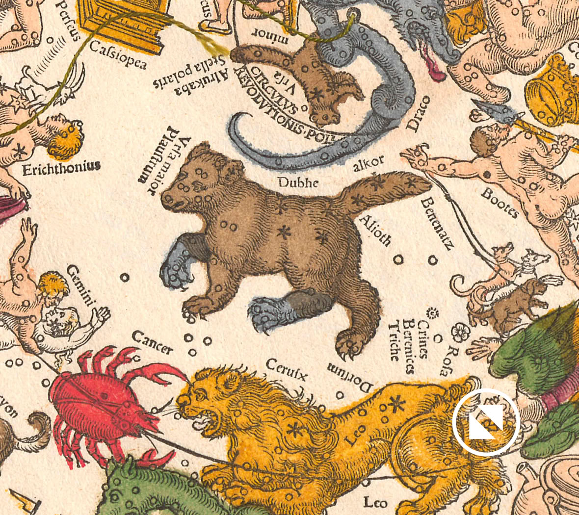 Star names on the Apianus planisphere of 1540