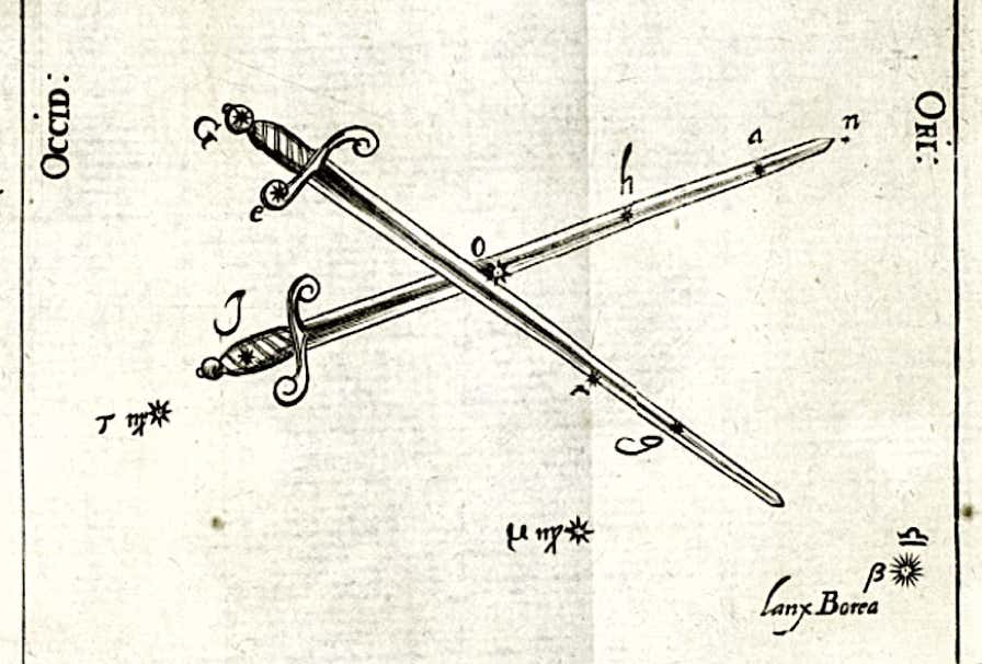 Kirch's constellation Gladii Electorales Saxonici