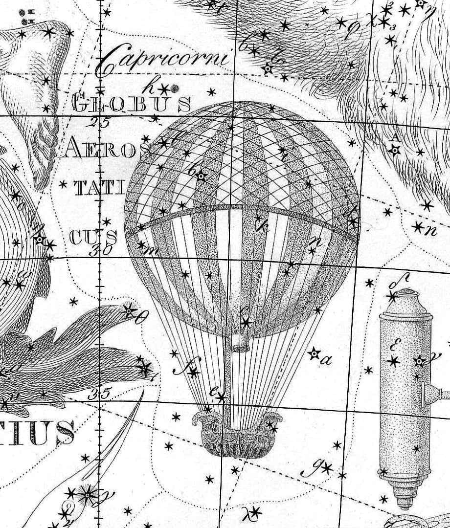 Globus Aerostaticus on Bode's Uranographia