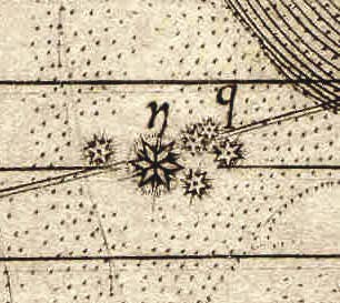 Johann Bayer's depiction of the Pleiades on his Uranometria atlas