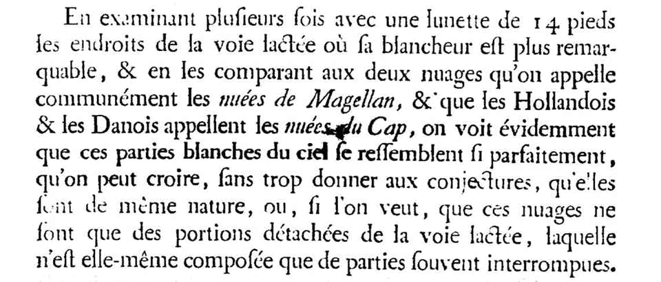 Lacaille's reference to the Magellanic Clouds