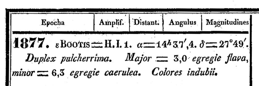 Struve's description of Epsilon Bootis