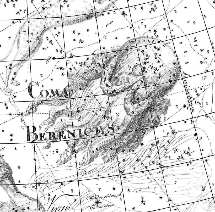 Coma Berenices on Bode's Uranographia
