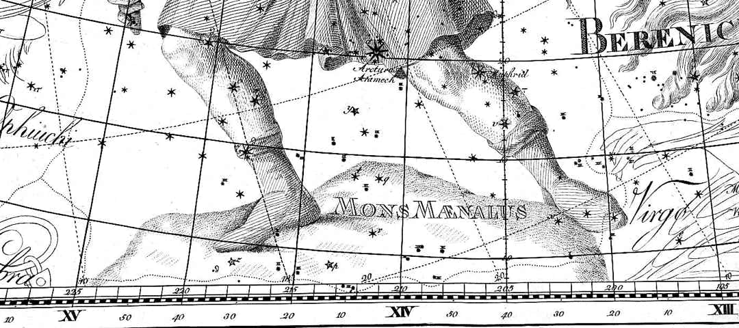Mons Maenalus on Bode's Uranographia