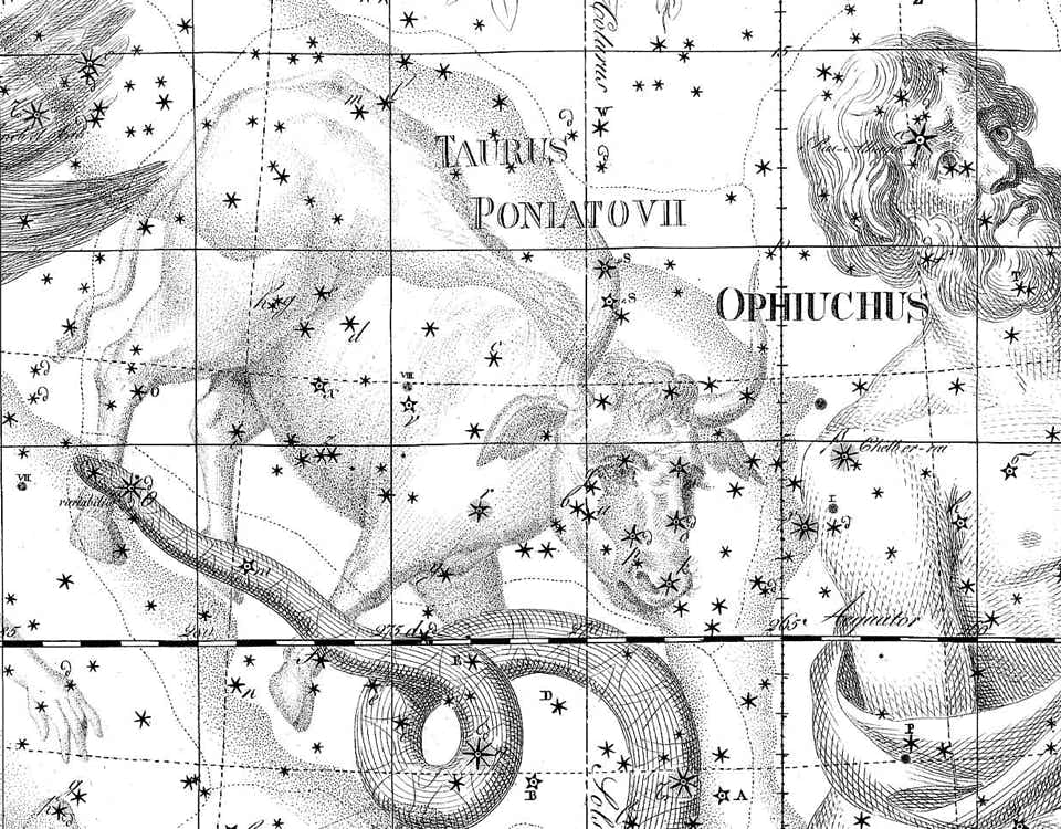 Taurus Poniatovii on Bode's Uranographia