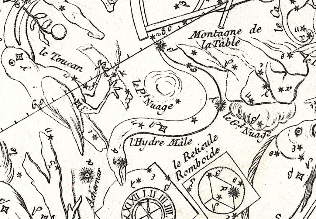 Hydrus as depicted by Lacaille on his planisphere of 1756