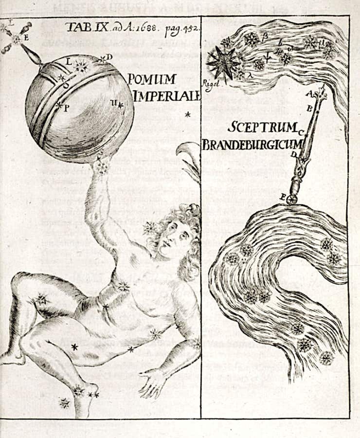 Obsolete constellations Pomum Imperiale and Sceptrum Brandenburgicum 