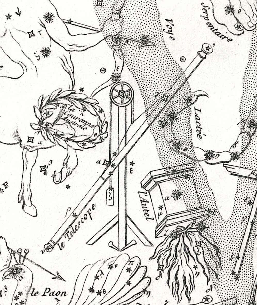 Lacaille's depiction of Telescopium