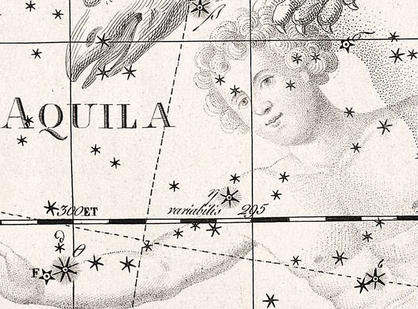 Eta Aquilae on Bode's Uranographia