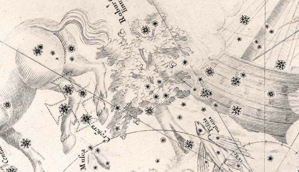 The False Cross on Halley's southern star chart
