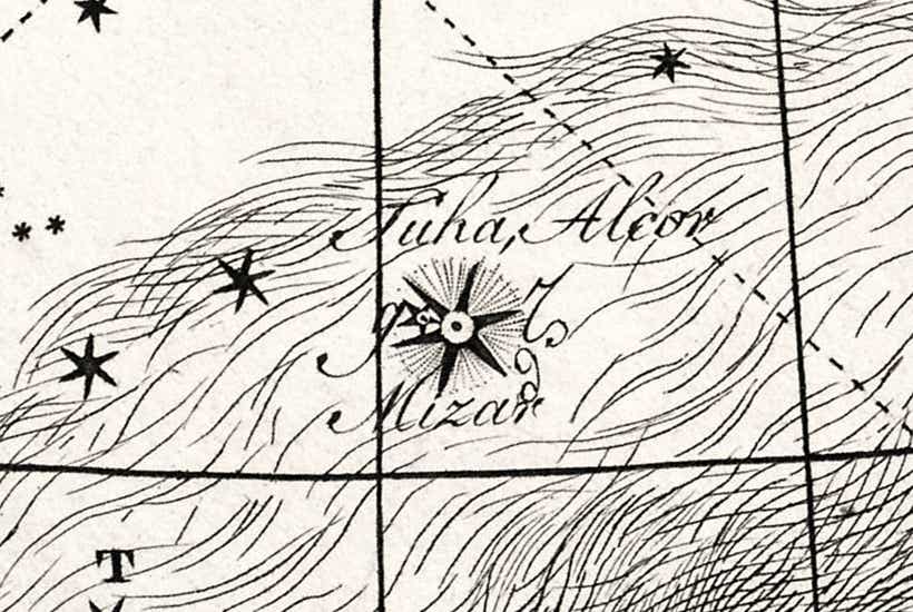 Mizar and Alcor seen on Bode's Uranographia