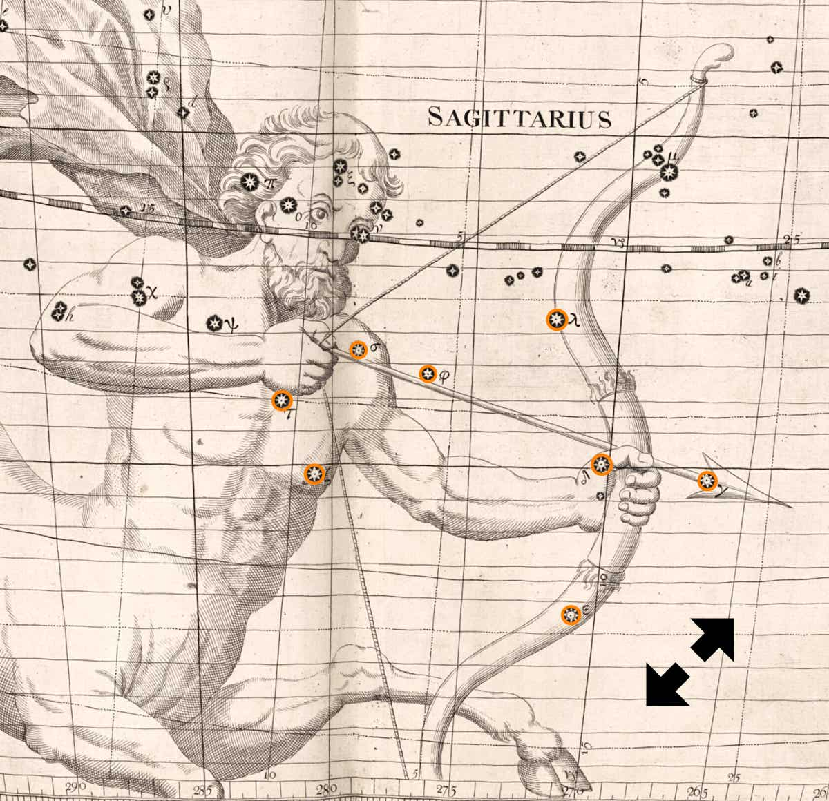 The bow and arrow of Sagittarius