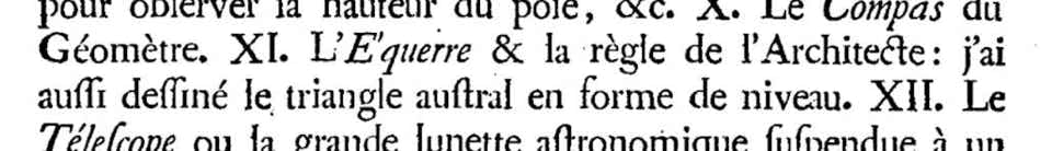 Lacaille's description of Norma (Equerre )