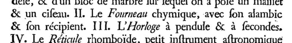Lacaille's description of Fornax (Fourneau)