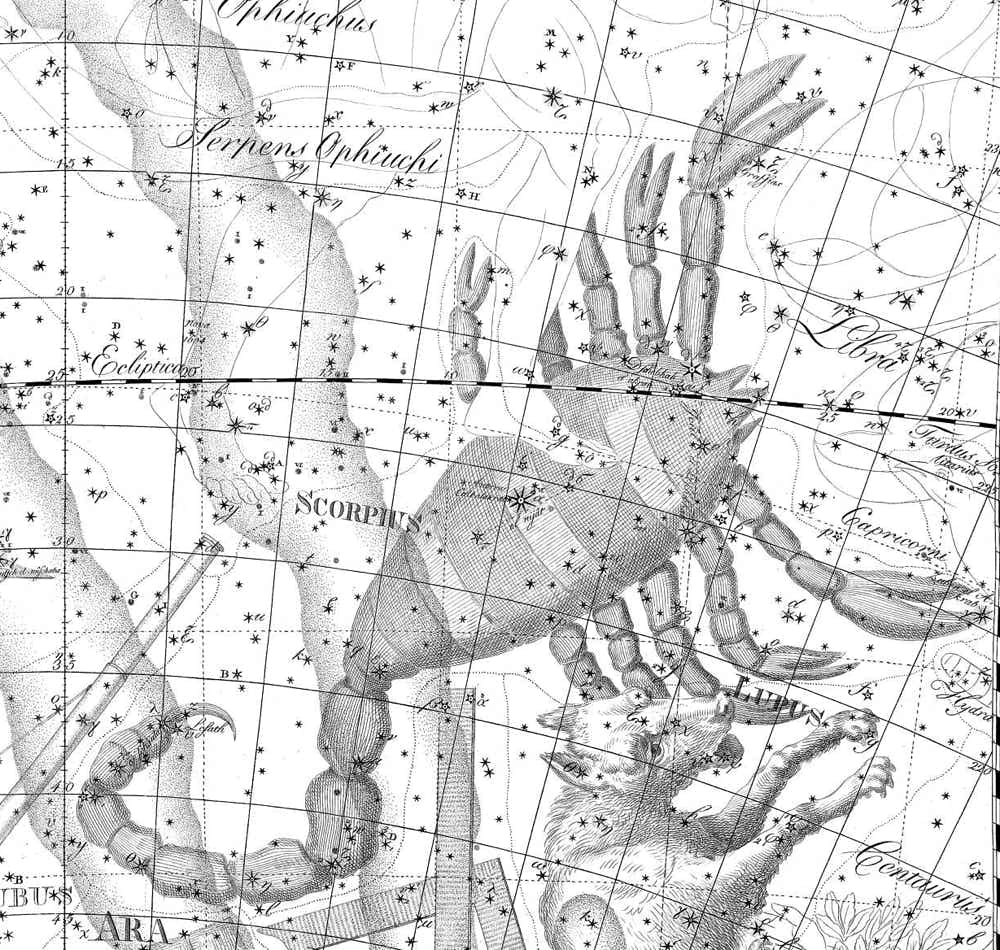 Scorpius on Johann Bode's Uranographia