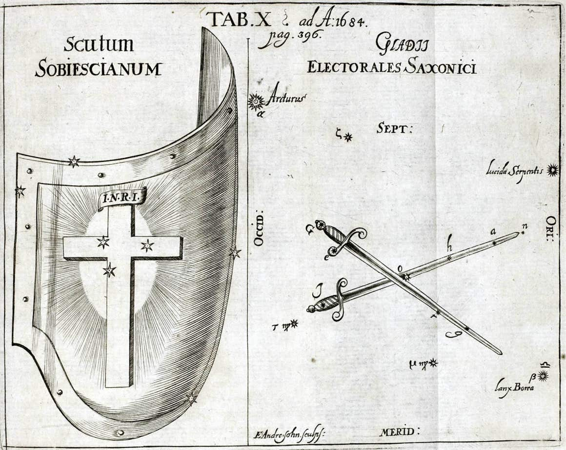 Hevelius's original published drawing of Scutum