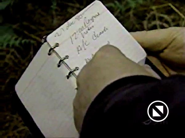 The notebook in which Jim Penniston claims to have written down his UFO encounter in Rendlesham Forest