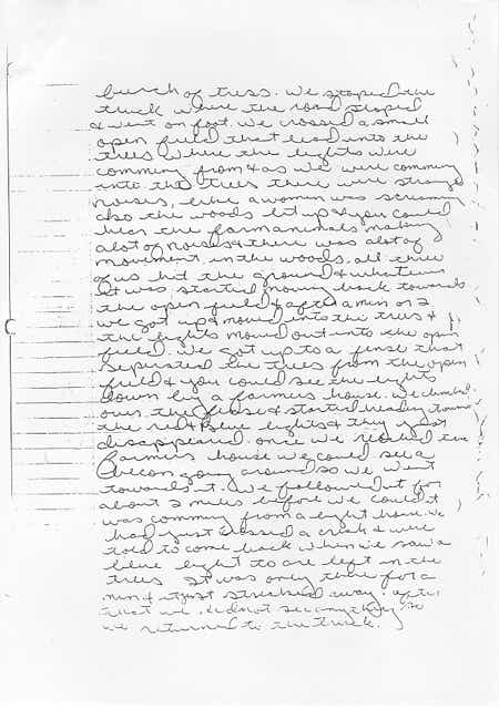 Page 2 of Burroughs' Rendesham Forest UFO statement
